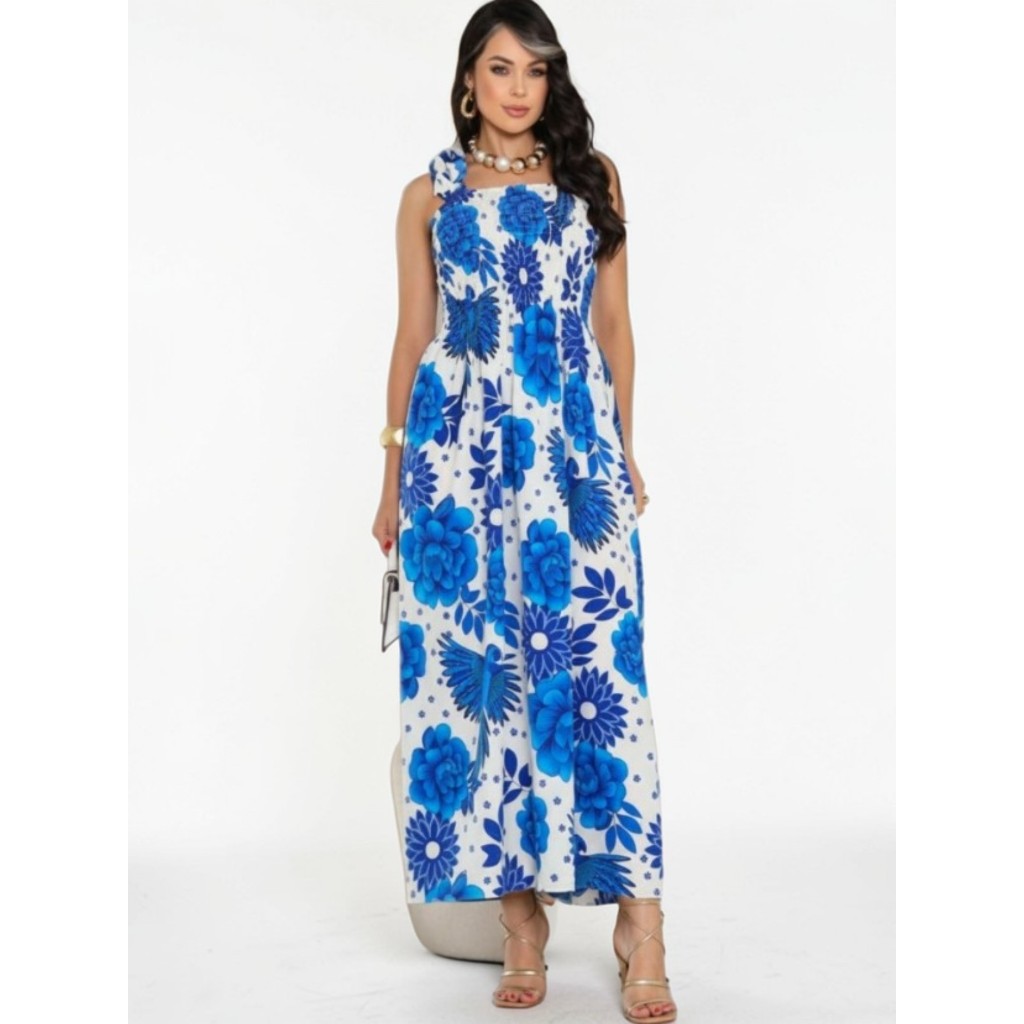 vestido Feminino em tecido crepinho lastex  frente/costas ausas francidoo