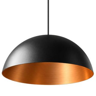 pendente lluminaria kit 1 meia lua aluminio elegante 40 cm Sala escritorio bola sala quarto cozinha