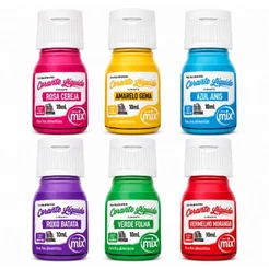Kit 6 Corantes Líquidos Mix 10ml – Cores da Foto