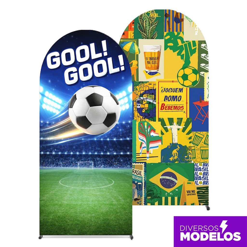 Painel Festa Futebol Romano 2x1m Decoração Veste Fácil Sublimado Em Tecido