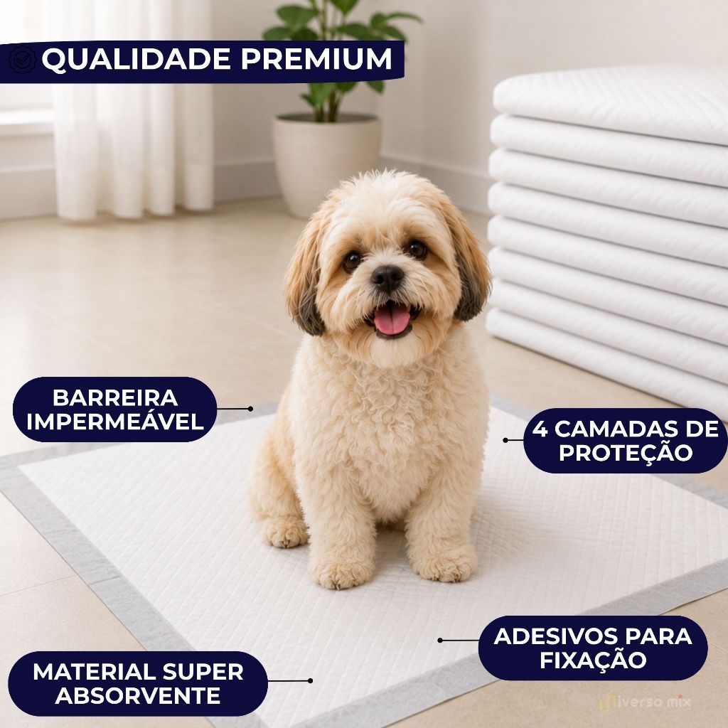 Kit 50/100/150/200 Tapetes Higiênico Pet Fralda Descartável Absorvente para Cachorro Adulto e Filhote - 50x60 cm · foto 2