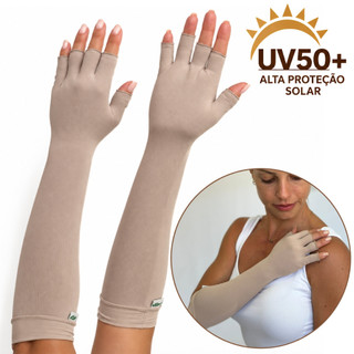 Manguito Luva Meio Dedo Dortler Proteção Solar FPU50+ Longa UVA UVB Unissex