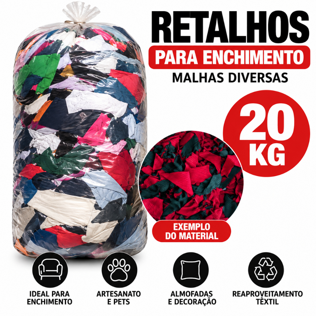20kg ou 12kg Retalhos De Tecidos Para Enchimento Saco De Pancada