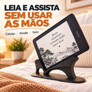 Suporte Celular Tablet Kindle Inclinado Universal Deitado Lateral para Cama Sofa Leitura Filmes