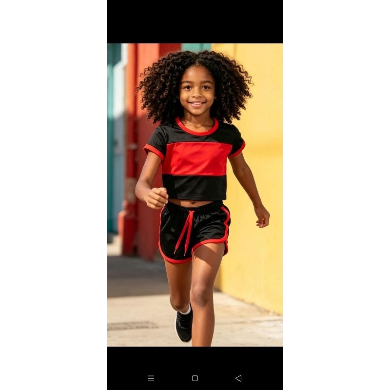 Conjunto infantil feminino esportivo F. L.A escudo ok — imagem 2 de 2