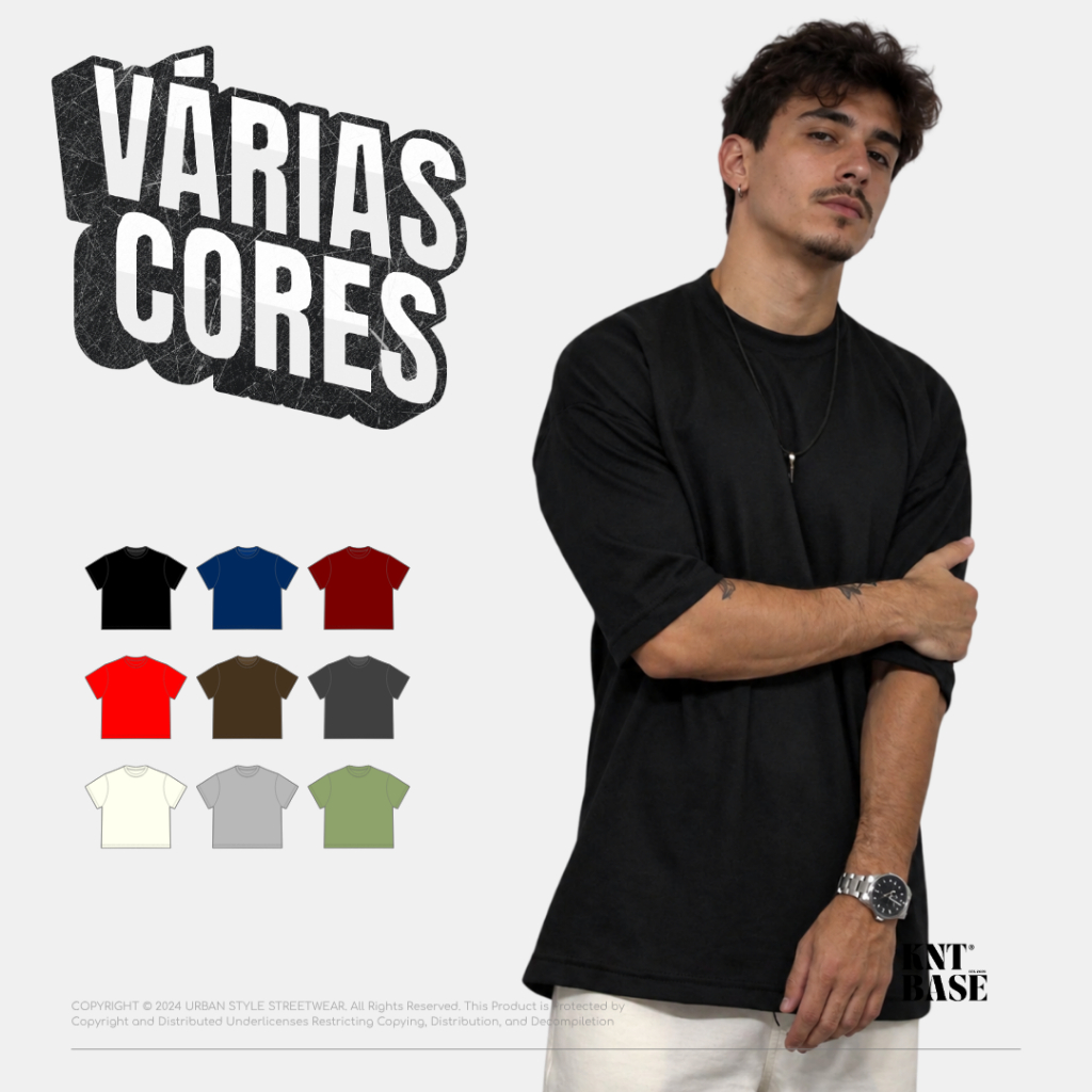 Camiseta Oversized Malhão Streetwear Lisa Premium Várias Cores Envio Rápido