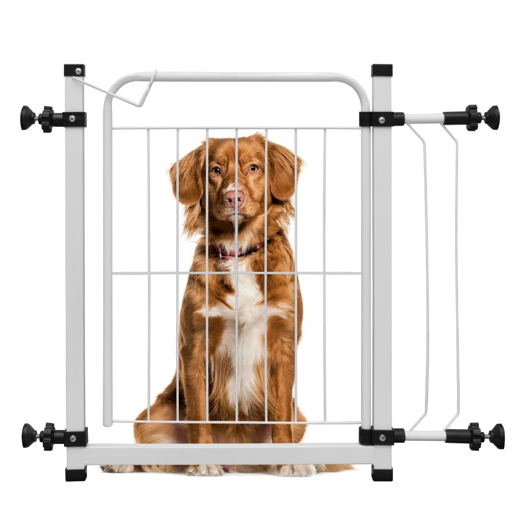 Portão Pet Pro Cachorros e Gatos Ajustável Sem Furar Porta Proteção para Animais e Bebês com Prolongador 10cm