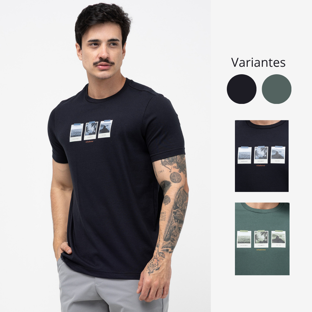 Camiseta Básica Masculina Rota do Mar 100% Algodão Premium Estampada Confortável Macia Lançamento