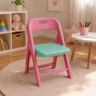 Cadeirinha Infantil Dobrável Portátil Leve e Confortavel  em 2 cores Vermelha/verde e Rosa/Azul Super Resistente e Leve