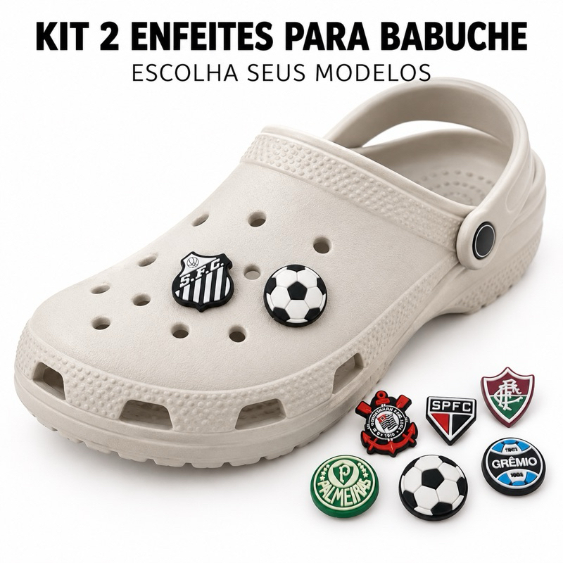 Kit 2 Enfeites para Babuche Times de Futebol – Pins para Calçados