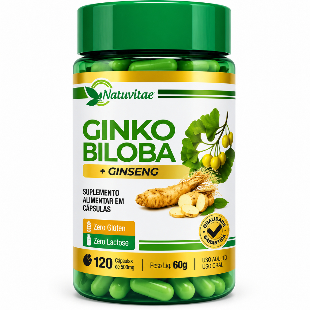 Ginko Biloba 500MG 120 Cápsulas Original - Natuvitae