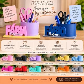 ✏️ Porta-Canetas Personalizado com Nome – Impressão 3D