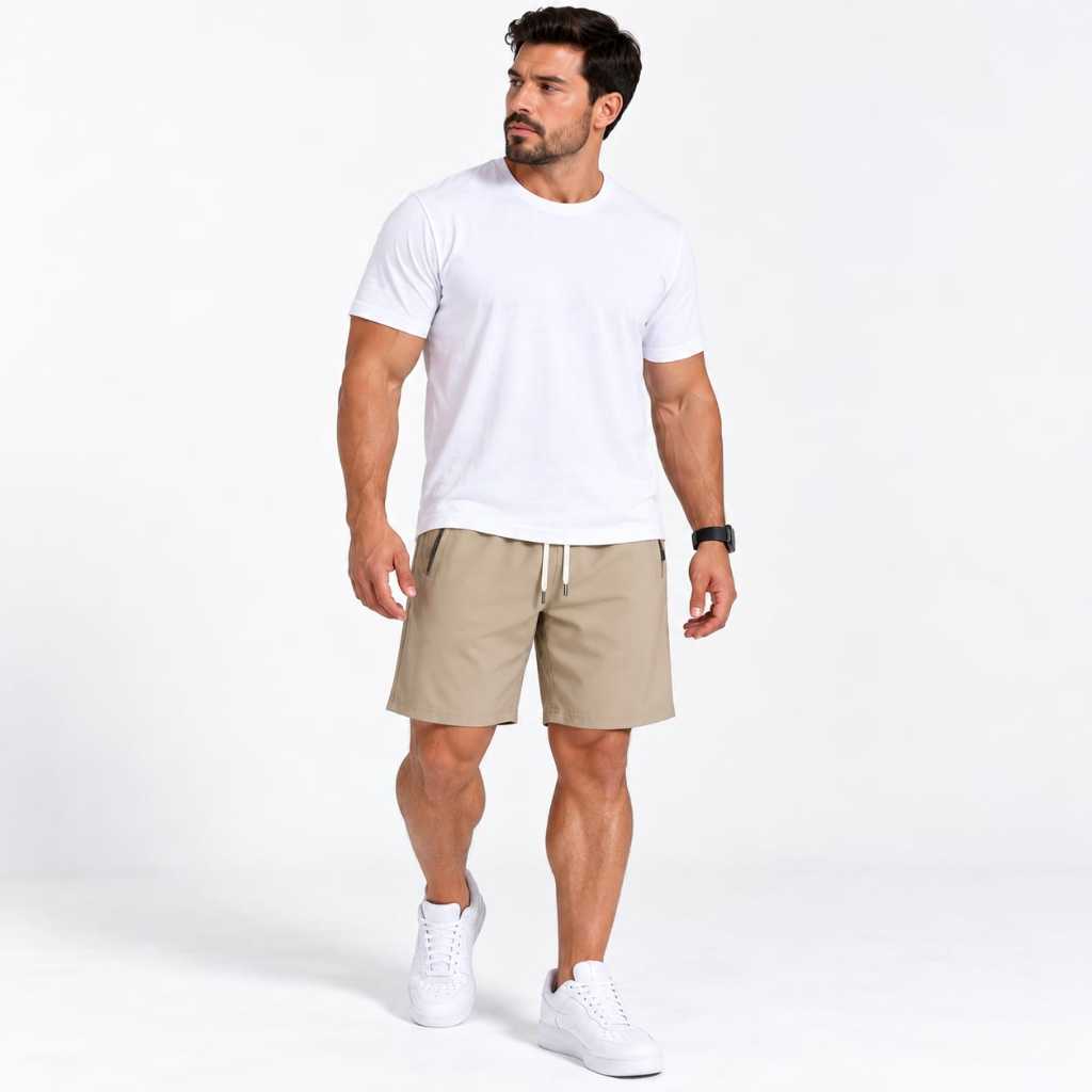 Bermuda Masculina Dryfit Bolso com Zíper Esportiva ou Casual Poliamida com Elastano