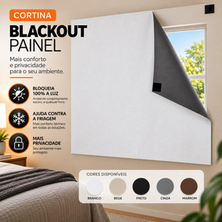 Cortina Blackout Painel com Velcro Adesivo Bloqueia a Luz Instalação Fácil Sala Quarto Ba…