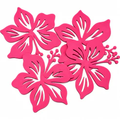 24 Apliques no EVA - Flor Hibisco modelo 2 - 5x5cm