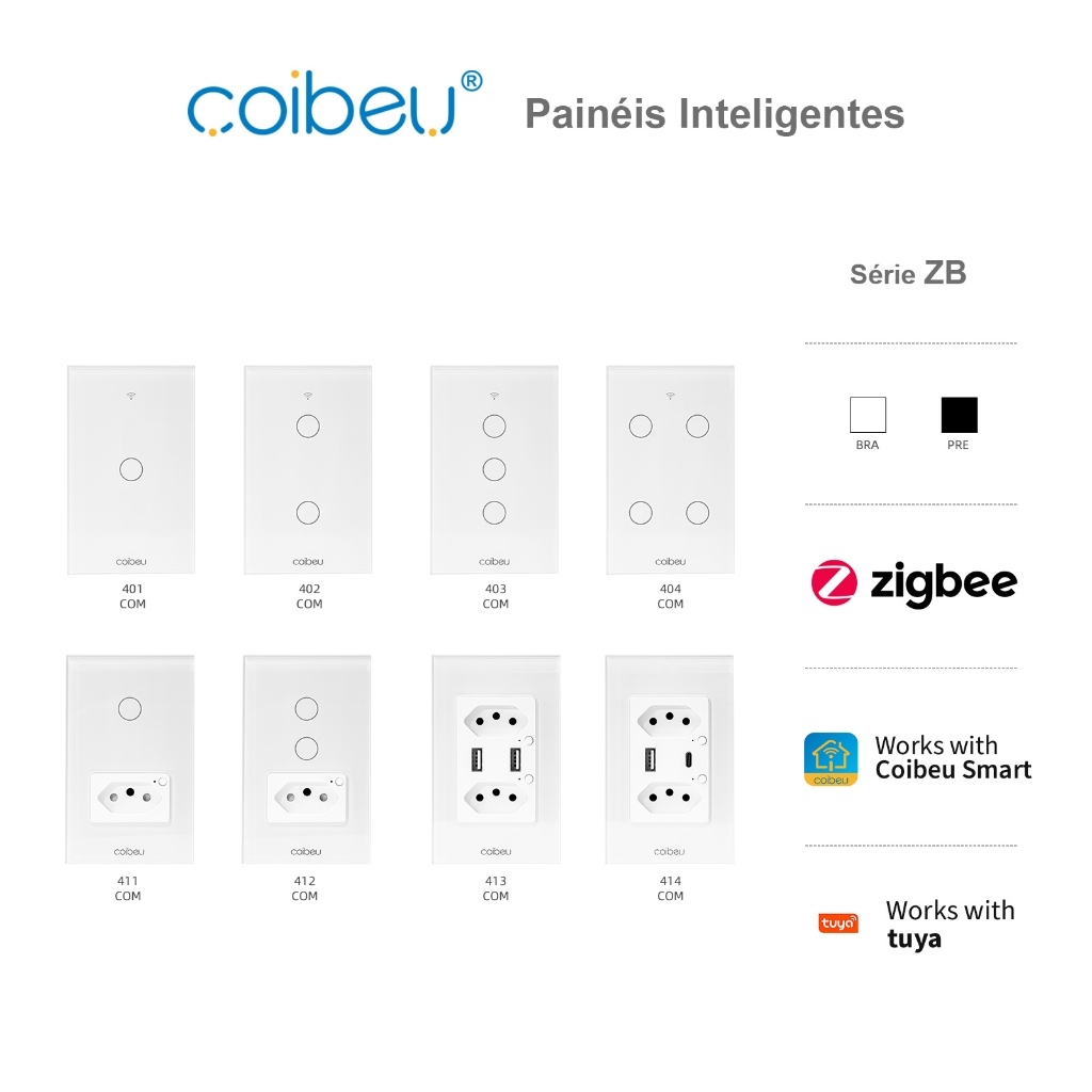COIBEU Interruptor de lâmpada inteligente Telefone móvel WIFI+Zigbee pode controlar o interruptor