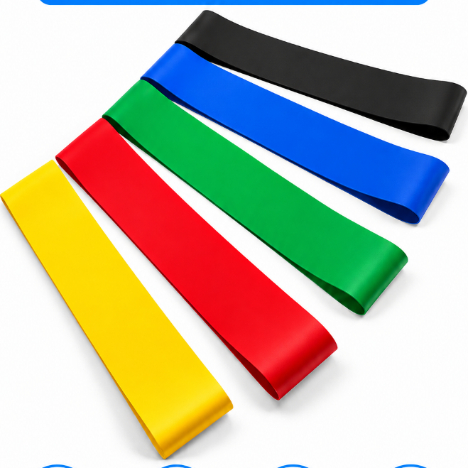 Kit 5 Faixas Elásticas Mini Band Resistência Fitness Academia Musculação Treino Funcional Exercícios em Casa