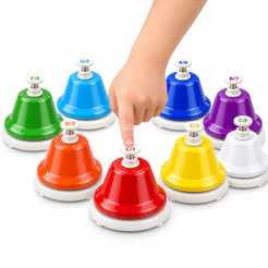 Campainhas Musicais Infantils 8 Notas Coloridas Método Montessori