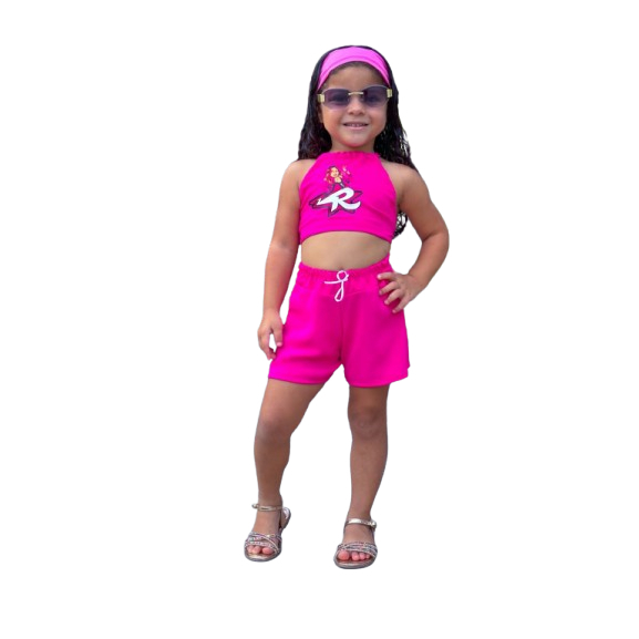 Conjunto Infantil Menina | Blusa Temática mais Short | Moda Verão - Pronta Entrega