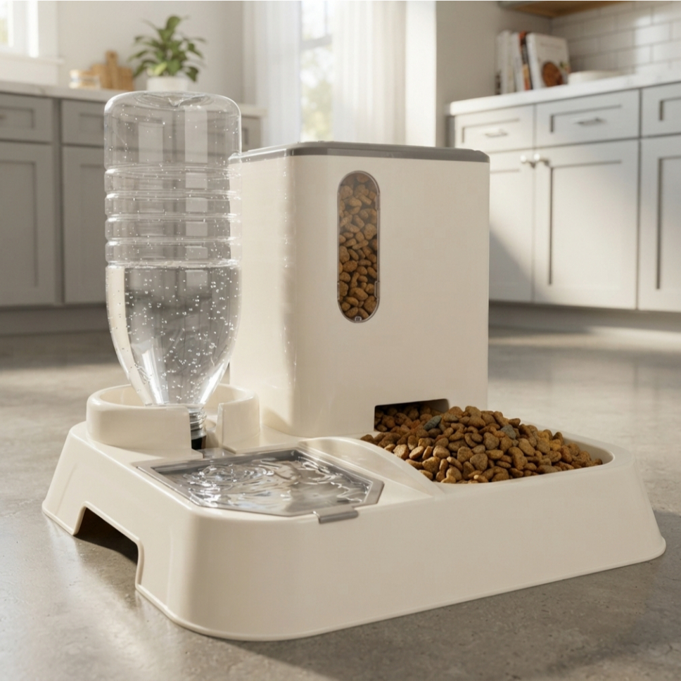 Comedouro e Bebedouro Automatico para Gatos e Cães Cachorros com Porta Ração petisco e aguá