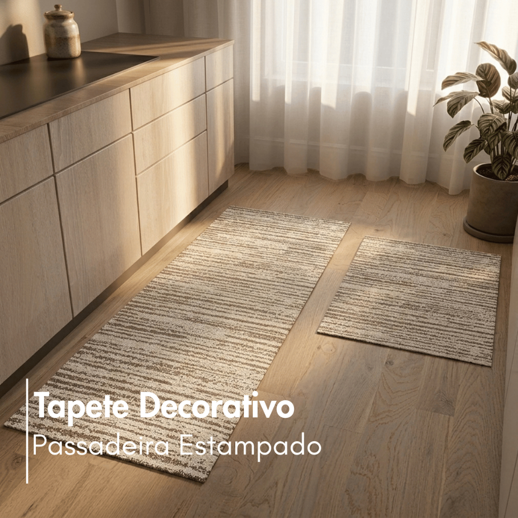 Tapete Decorativo Passadeira Estampado Moderno para Cozinha e Sala