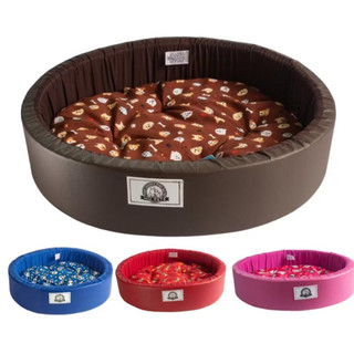 Cama Pet Caminha Redonda Almofada  Para Cães e Gatos estampada Lavável Para Aréa Externa