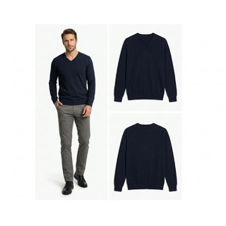 Suéter Masculino Manga Longa Gola V Social Casual Blusa Frio Inverno Slim Premium Tricô Malha Masculina Suéter M G GG
