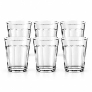 Kit 6 Copo De Vidro Clássico Resistente Empilhável Para Bar Lanchonete Restaurantes
