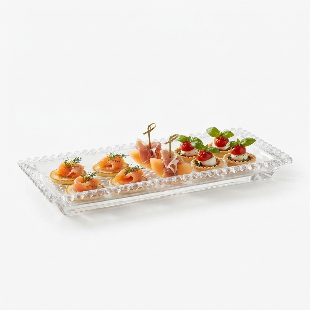Travessa Wolff Pearl de Cristal 30cm x 13cm x 3cm