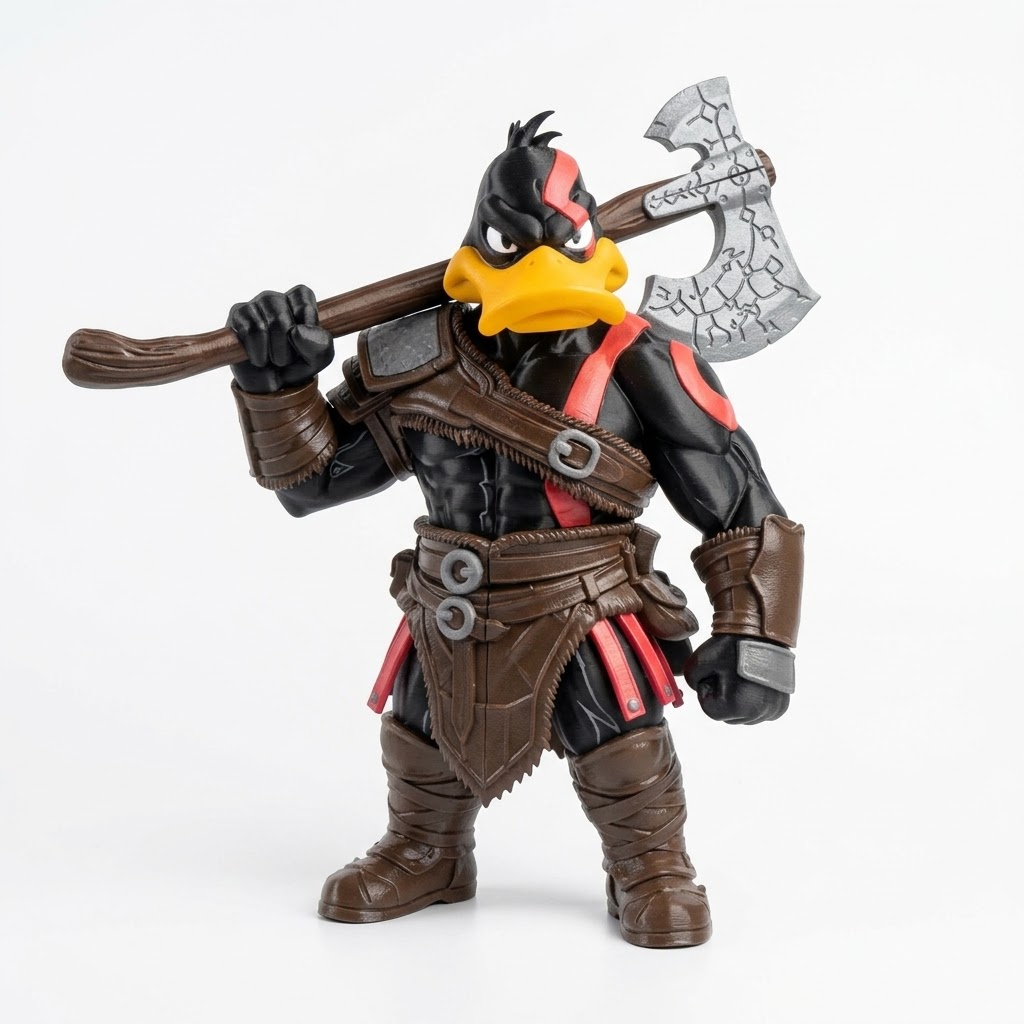 Boneco Patolino Kratos God Of War | Colecionavel | Geek| Impresso em 3D | 31cm e 20cm