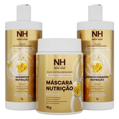 Kit Profissional Óleo Extraordinário 1L BELKIT - Shampoo, Condicionador e Máscara