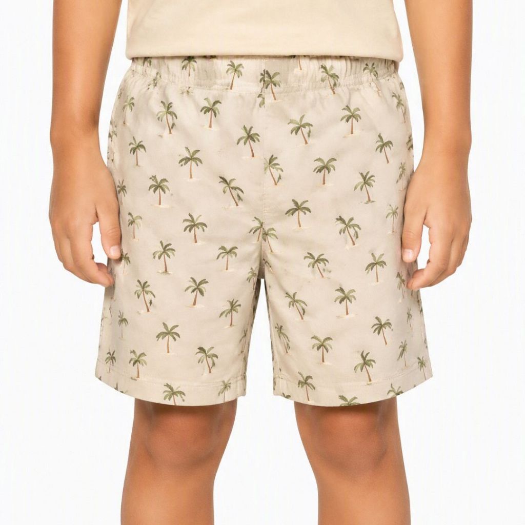 Kit Com 04 Bermuda Infantil e Juvenil Masculina de Elástico Estampado Menino Praia