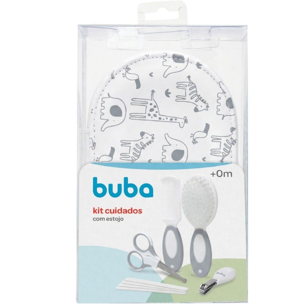 Kit cuidados para bebê - Cinza - estojo com 8 itens - praticidade - Buba