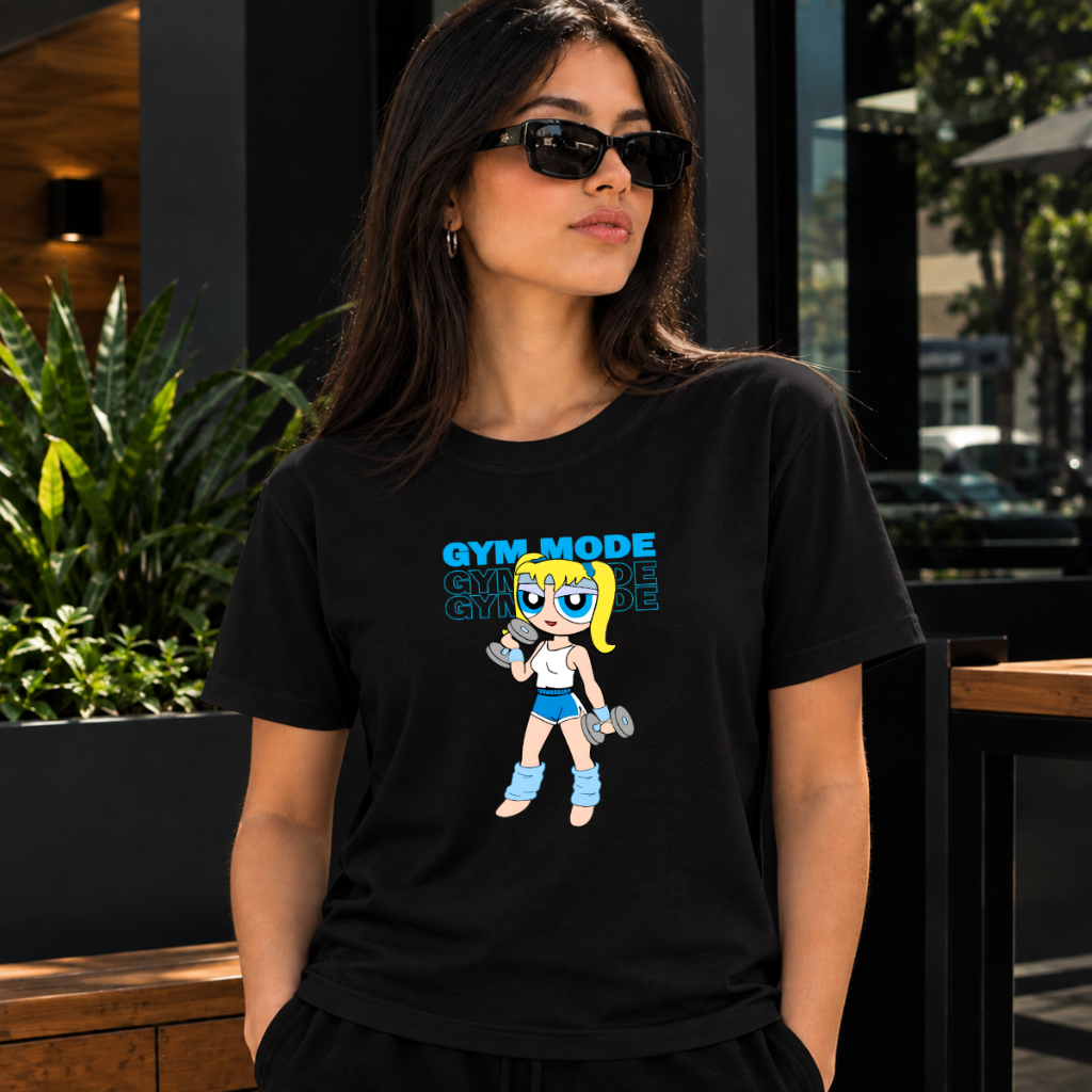 Camiseta Feminina Estilosa Academia Gym Treino Meninas Poderosas 100% Algodão - Envio Rápido