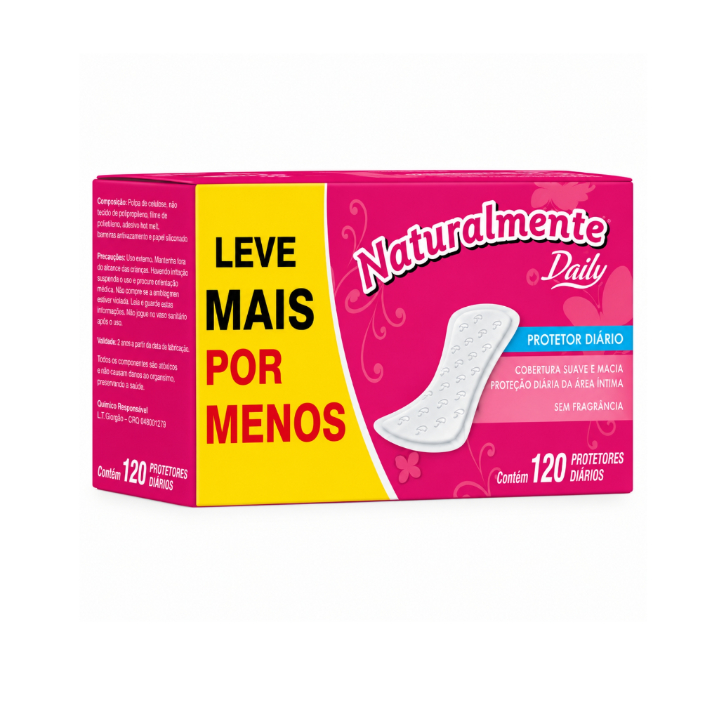 Protetor Diário Naturalmente Daily 120Un - Evergreen