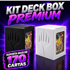 KIT DECKBOX PARA TCG – Magic Commander – Suporta Mais de 170 Cartas, Estilo, Proteção e Praticidade