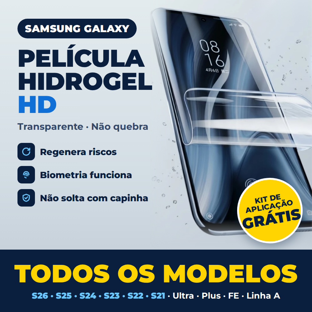 Película Hidrogel HD Transparente Samsung Galaxy S26 S25 S24 S23 Ultra Plus FE A56 A55 A36 A16 A15 A06