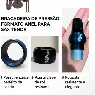 Abraçadeira Para Sax Tenor Tipo Anel de Pressão Encaixe Perfeito da Paleta