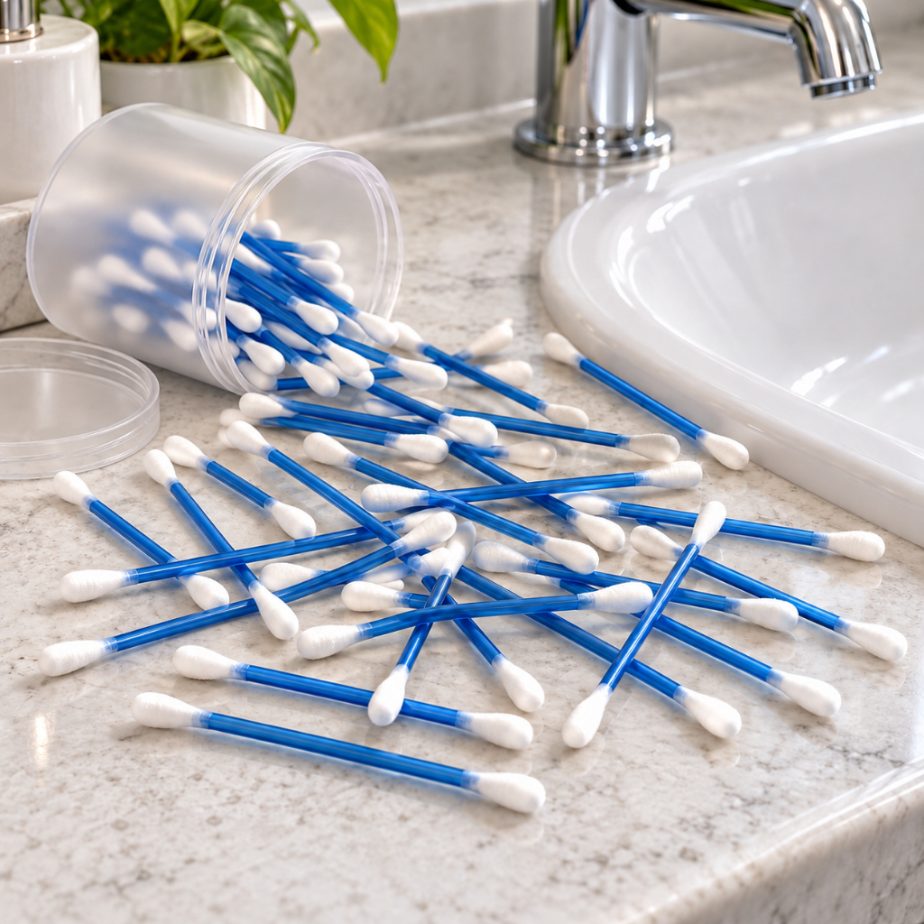 Kit Haste Flexível C/ Algodão Uso Adulto Infantil Cotonete Higiene Limpeza Retoque Maquiagem Curativo — imagem 2 de 2