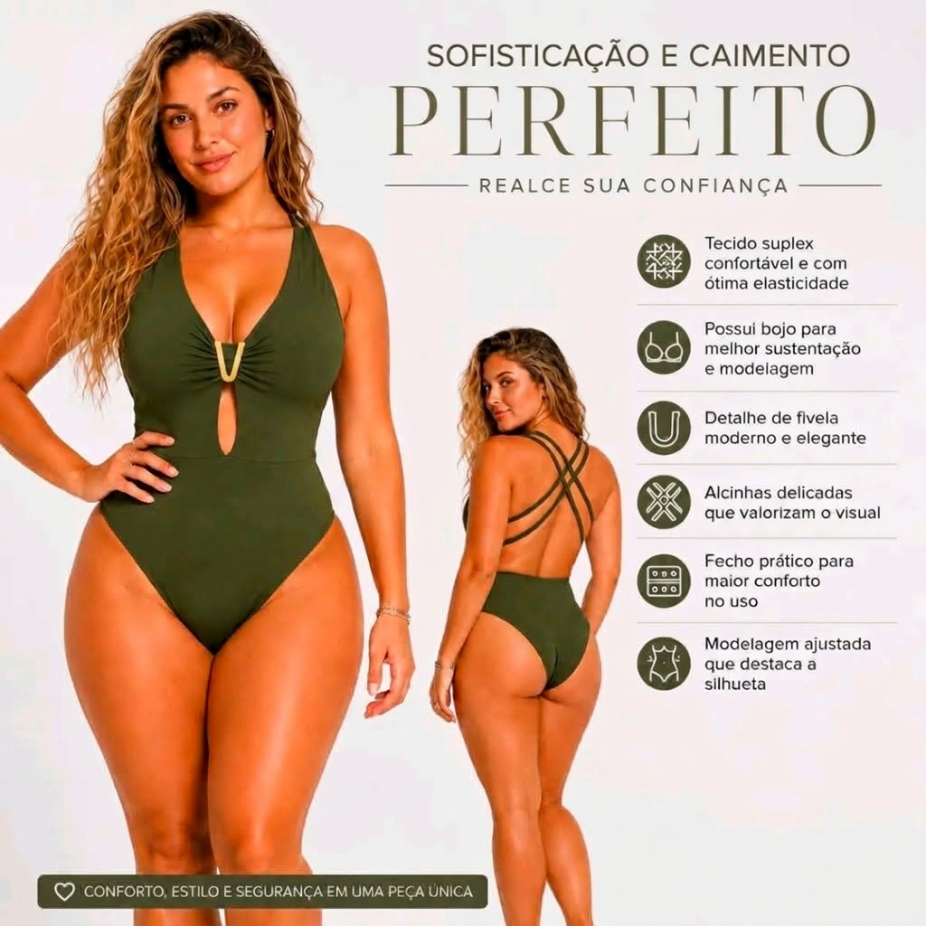 Body Feminino Suplex com Bojo com Fivela V Decote Elegante Ajuste Confortável Moda Feminina Casual