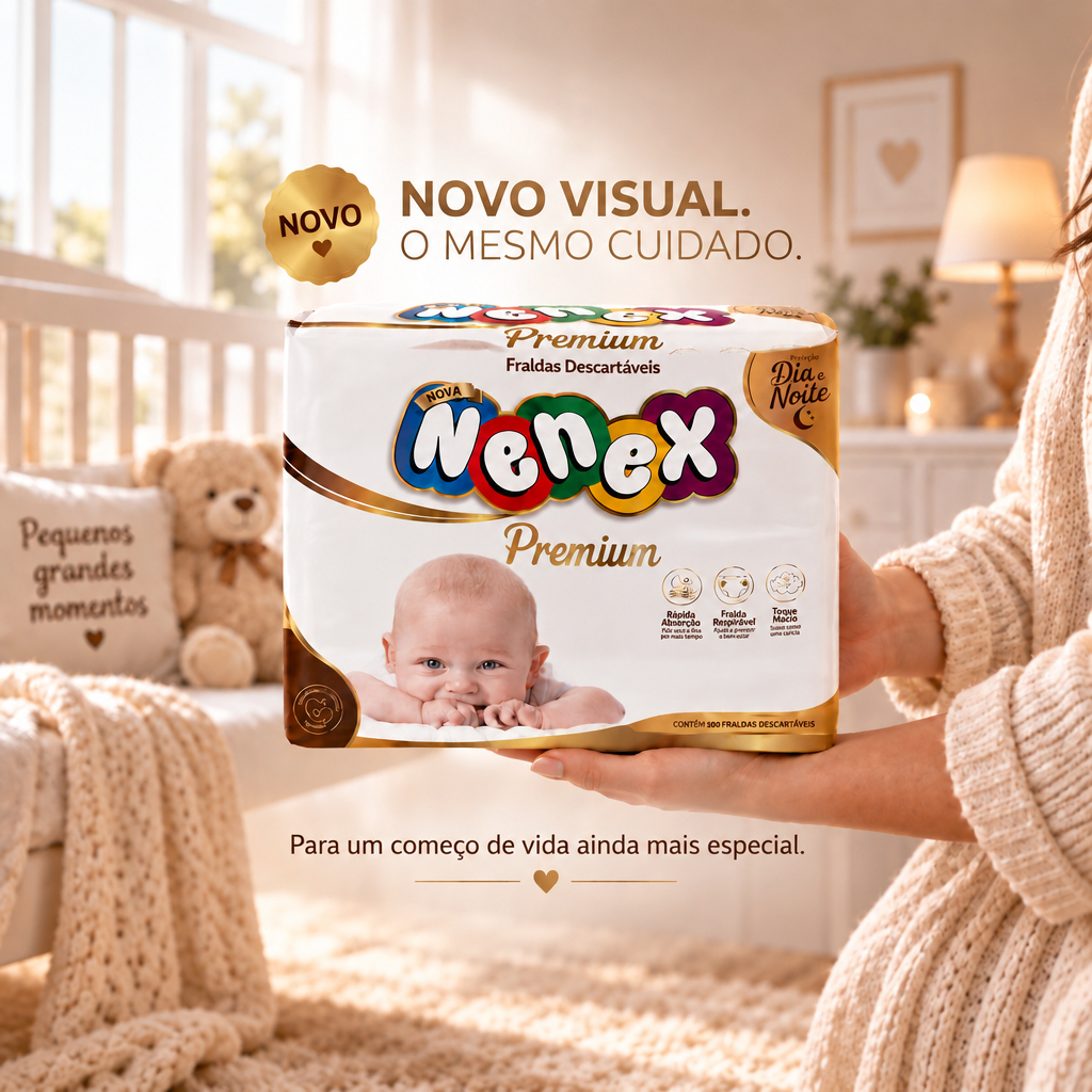 Fralda Descartável Nenex Premium P com Gel Absorvente, Barreira Antivazamento e Toque Macio — Até 12h de Proteção — imagem 2 de 2
