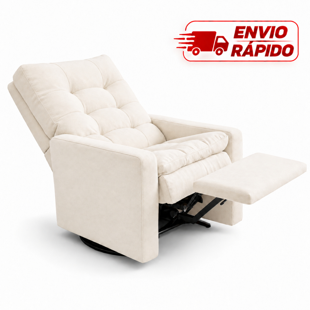 Poltrona do Papai Reclinável Suede para Amamentação Quarto de Bebê Descanso Confortável Casa Decoração - Moveis Trida