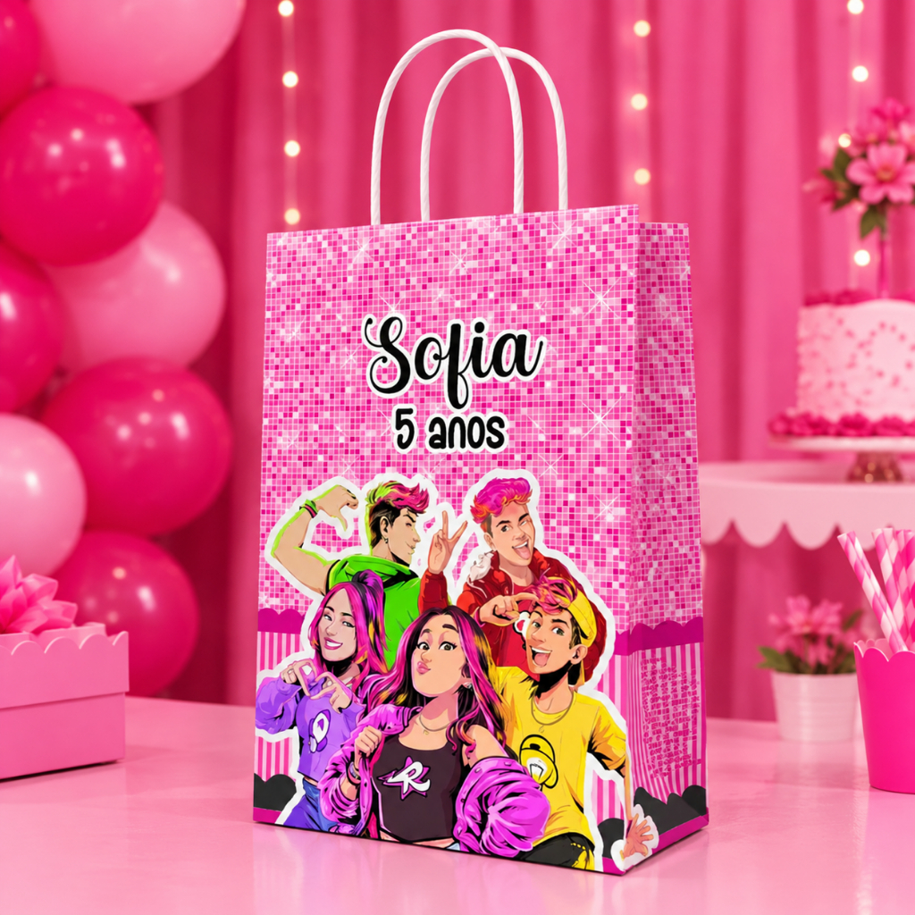 Sacolinha Emily Vick Personalizada Clube dos Rosas Lembrancinha Festa Sacola Surpresa Bolsinha Bolsa - PEGUE E MONTE