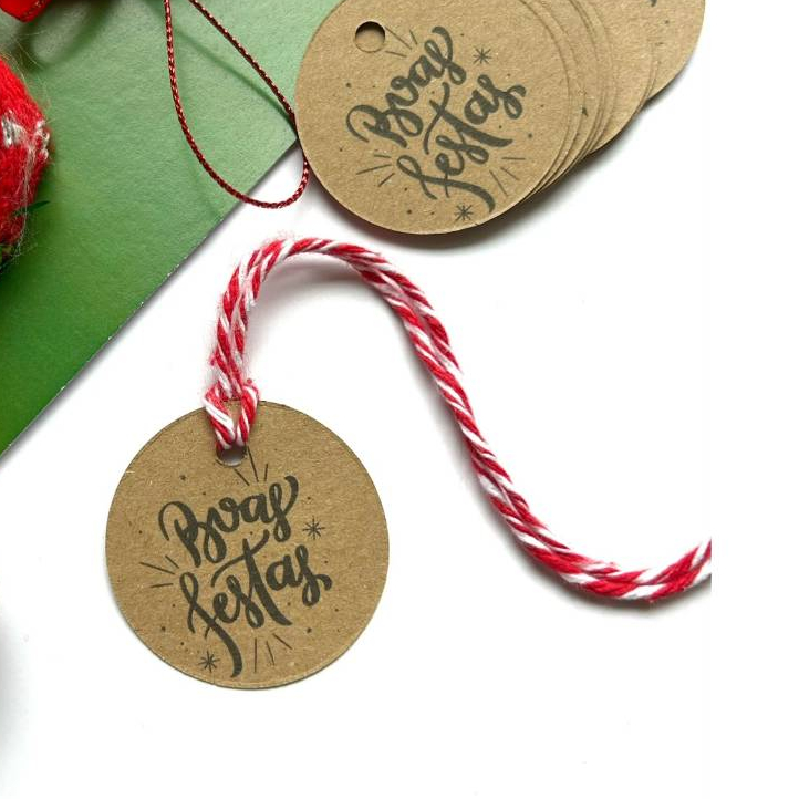 Tag kraft Boas festas- Redonda- feliz natal- Mimo natal- Lembrancinha Natal