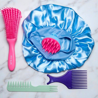 Kit Profissional para Cabelos Cacheados & Crespos – 5 Peças (Cores Sortidas)