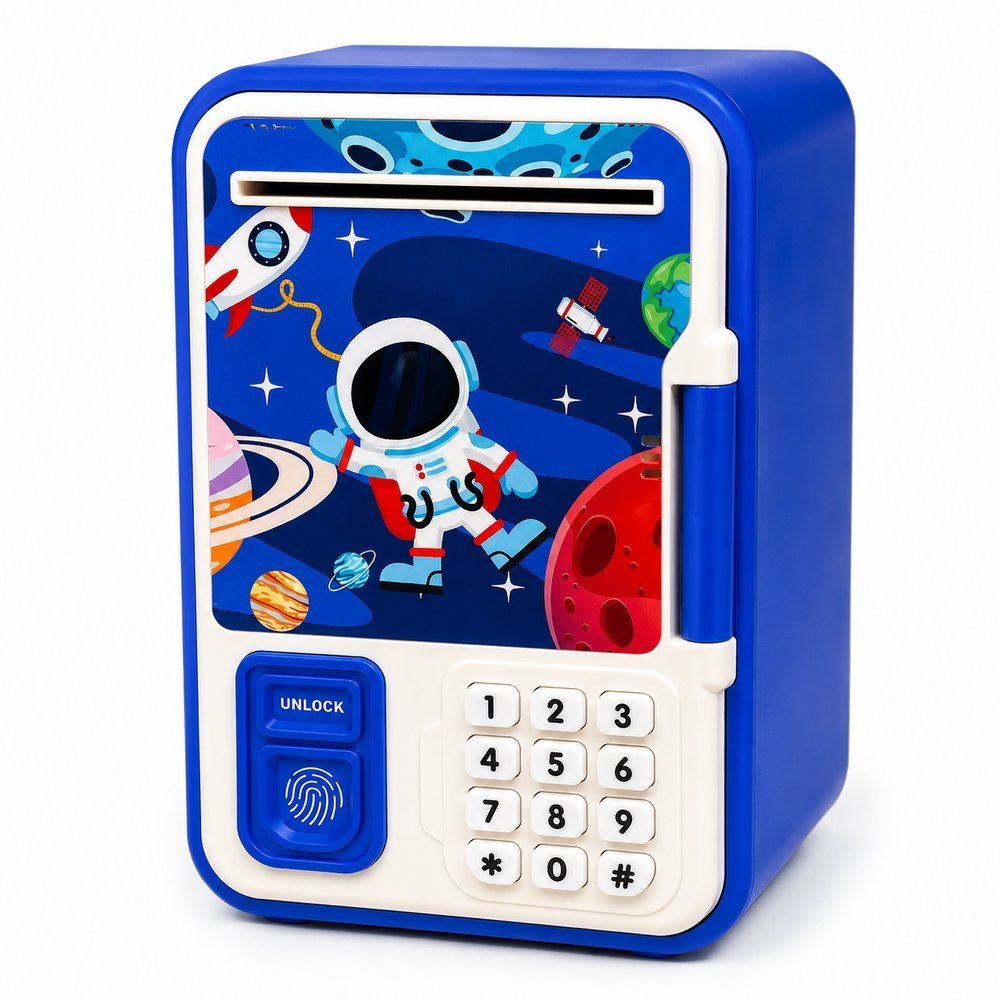 Cofrinho Eletrônico Infantil  Senha e Digital, Entrada Automática para Notas Vários Modelos