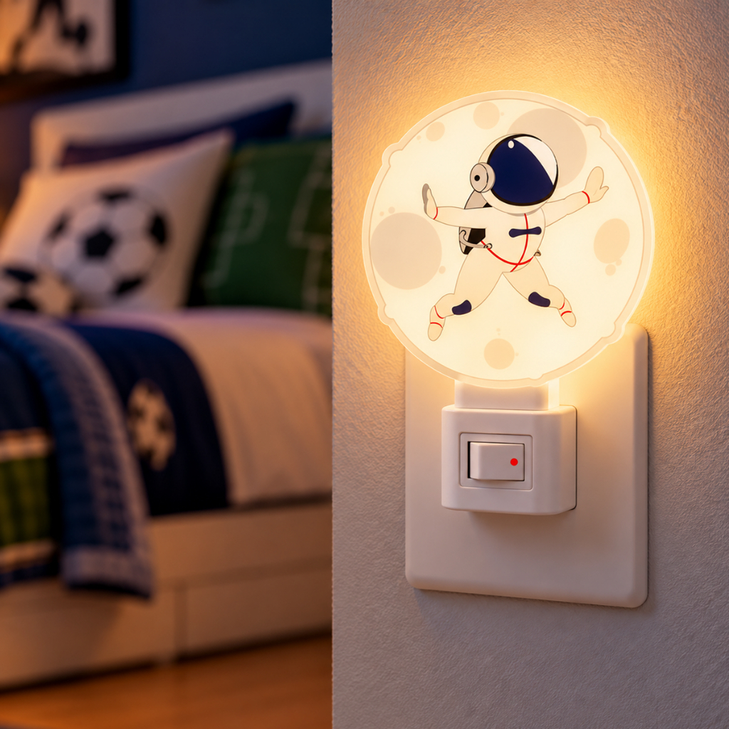 Luminaria Mini Abajur Luz Noturna Astronauta 1w 3000k Branco Quente 110v/220v Bivolt Branco Cod: 151140574 Avant · foto 2