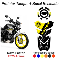 Adesivo Protetor Tanque Tankpad e Bocal 3d Resinado Compatível para Moto Yamaha Nova Factor 150 2025 + M166