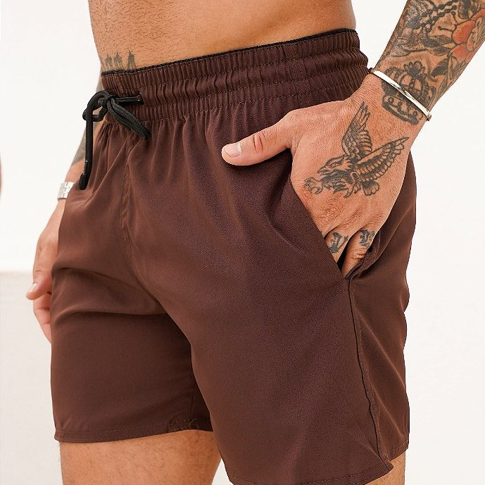 Short Masculino táctil com elastano bermuda cm bolsos e cordão moda academia mauricinho