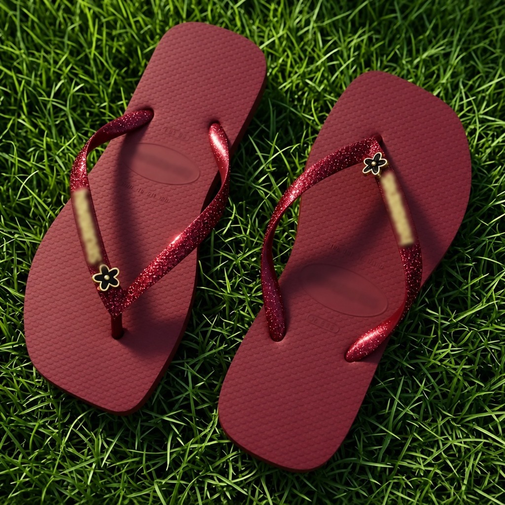 Chinelo Feminino Rasteirinha com Glitter e Strass Confortável Elegante